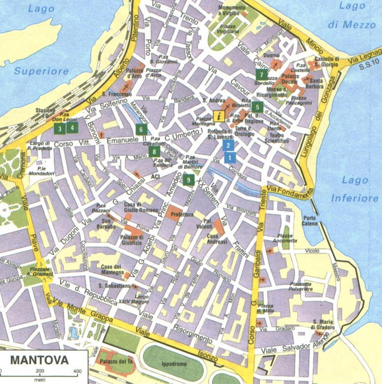 Karte von Mantua - Stadtplan Mantua