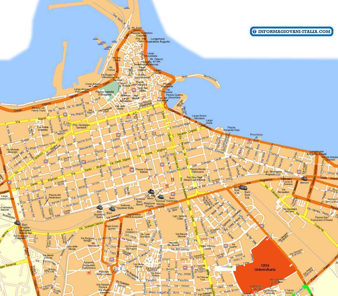 Karte von Bari Stadtplan Bari