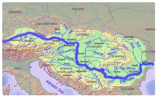Mappa del Danubio