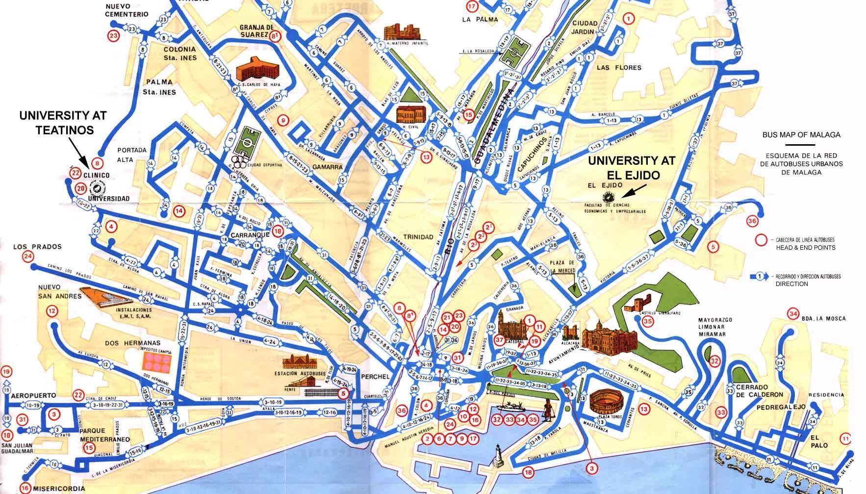 Mappa di Malaga - Cartina di Malaga