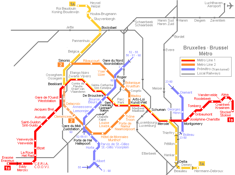 Brussels Metro Map