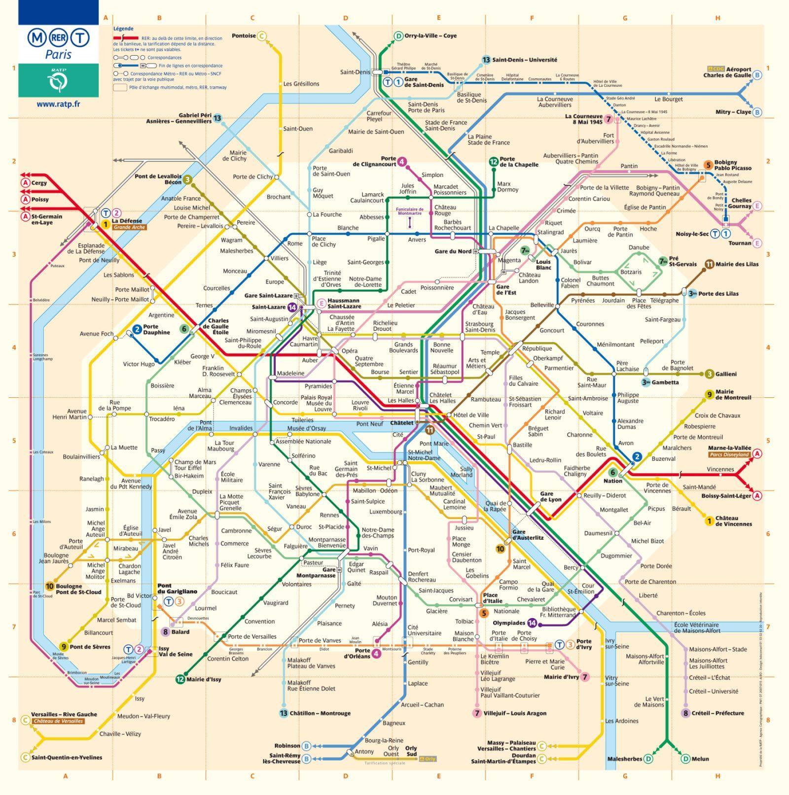 Mappa metropolitana Parigi