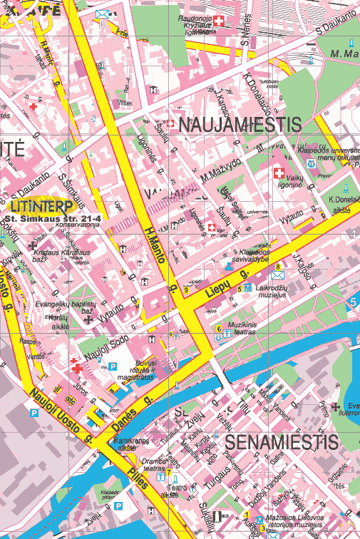 Karte von Klaipeda - Stadtplan Klaipeda