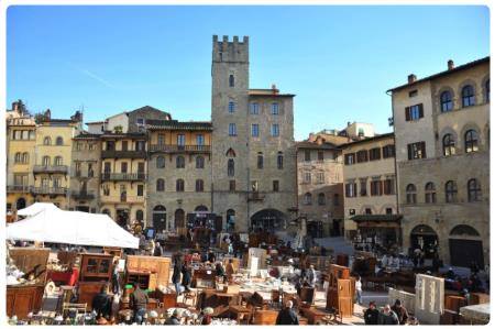 Arezzo durante il mercato dell'antiquariato