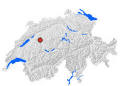 Berna sulla cartina della Svizzera