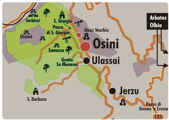 Osini mappa, Osini cartina