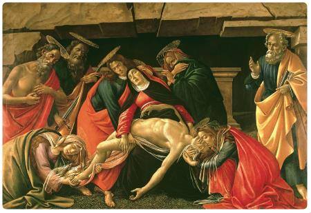 Compianto sul Cristo morto con i santi Girolamo, Paolo e Pietro di Botticelli