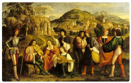 Cortei di Caterina Cornaro dipinta dal Giorgione