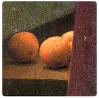 Dettaglio arance nel dipinto Ritratto dei Coniugi Arnolfini