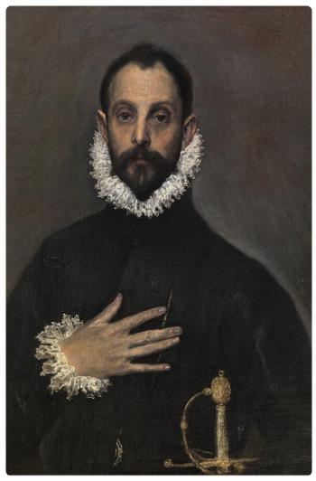 El Greco - Cavaliere con la mano sul petto - Museo del Prado