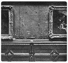 Parete vuota dopo il furto della Gioconda
