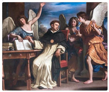 Guercino, San Tommaso d'Aquino scrive assistito dagli angeli, 1662