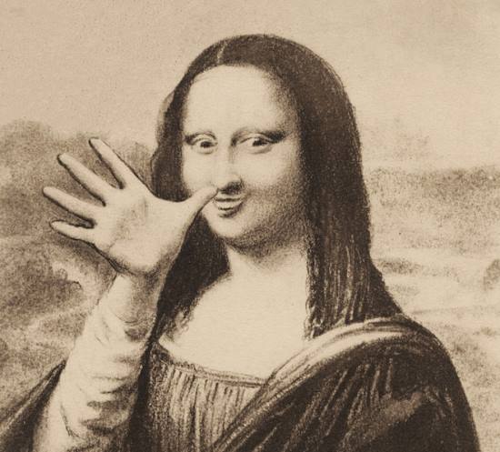 Caricatura della Gioconda di quei giorni