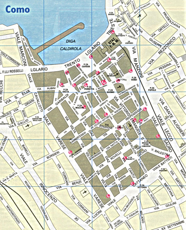 Karte von Como - Stadtplan Como