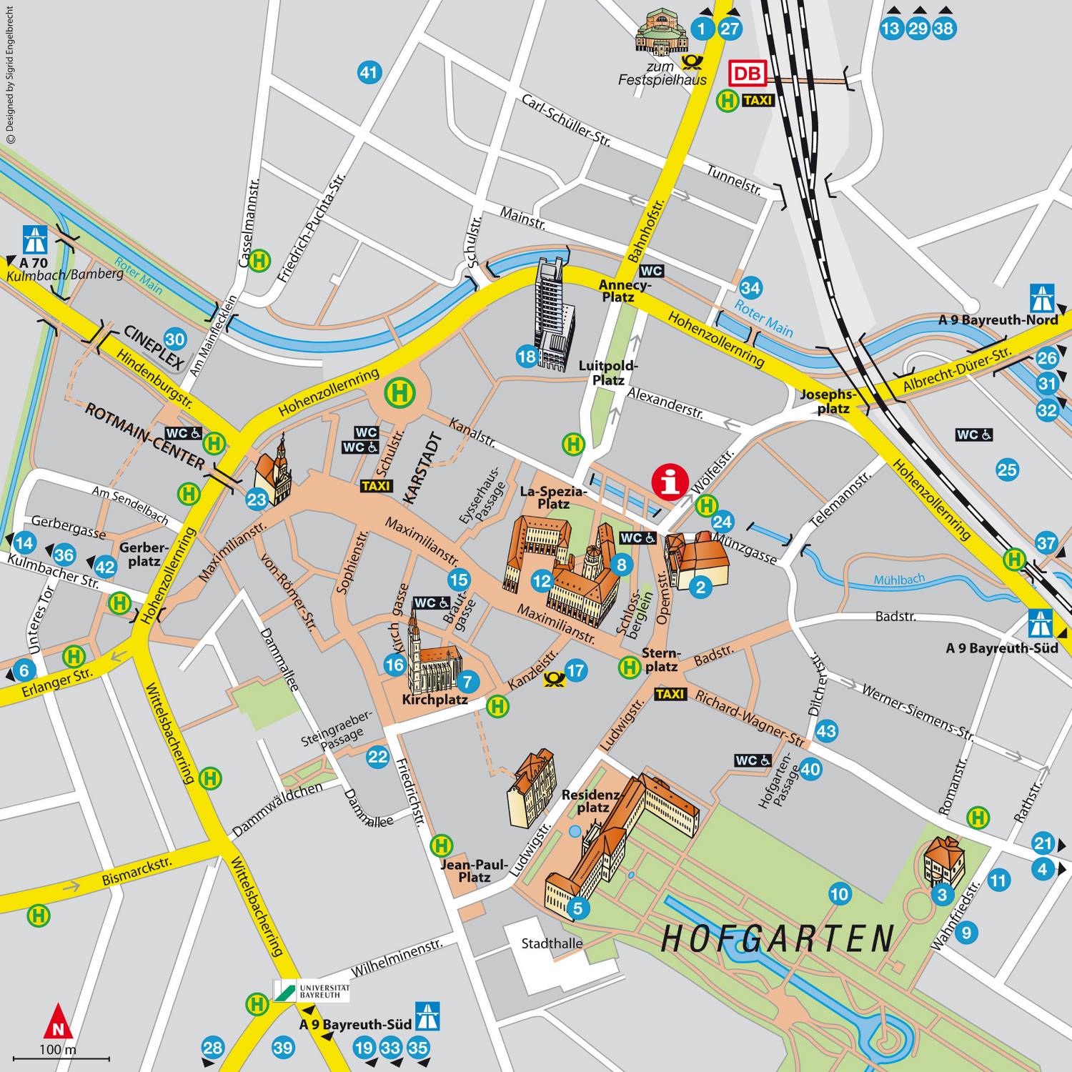 Karte von Bayreuth Stadtplan Bayreuth