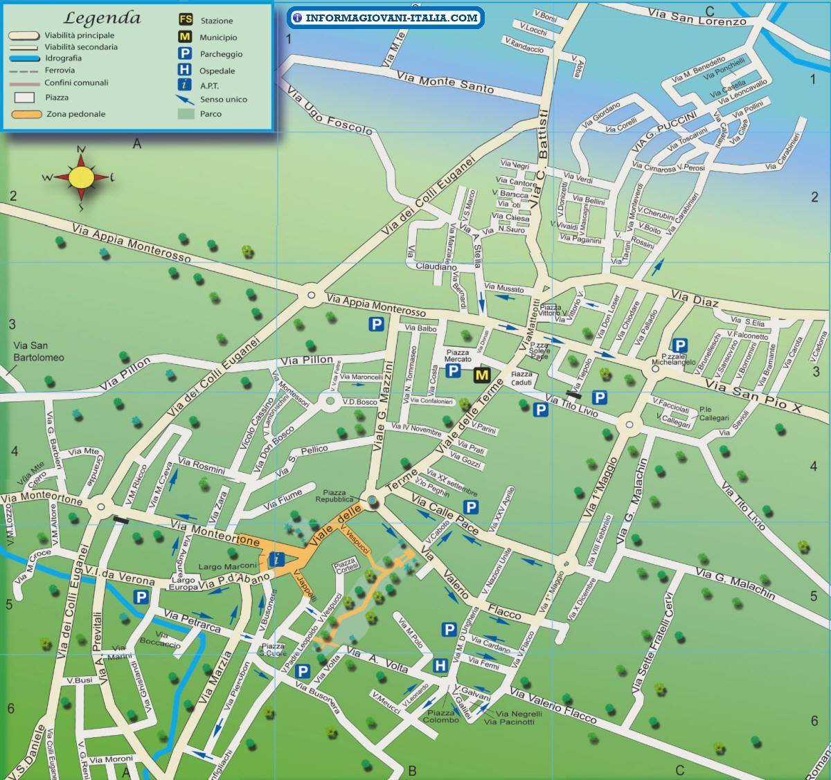 Karte von Abano Terme - Stadtplan Abano Terme
