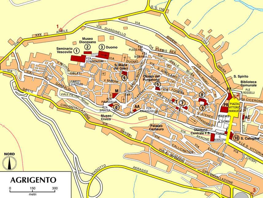 Mappa di Agrigento - Cartina di Agrigento
