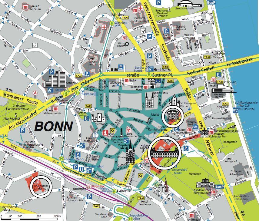 Karte von Bonn- Stadtplan Bonn