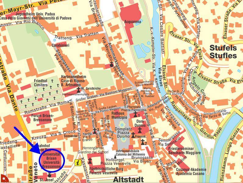 Karte von Brixen - Stadtplan Brixen