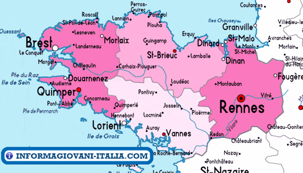 Mappa della Bretagna - Cartina della Bretagna