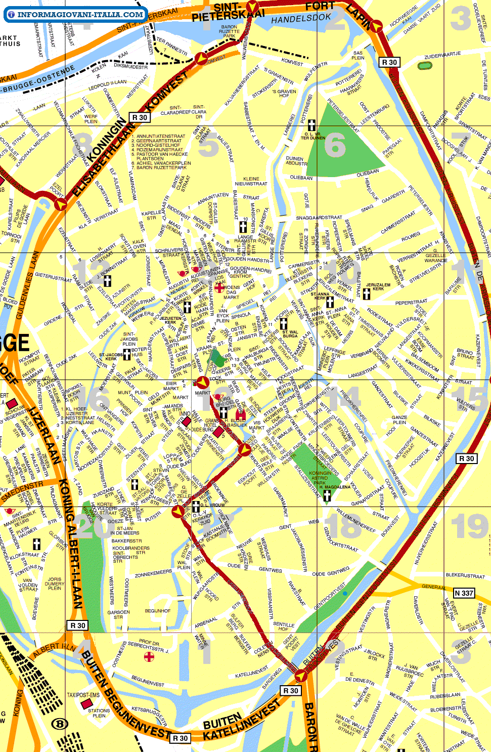 Map of Bruges