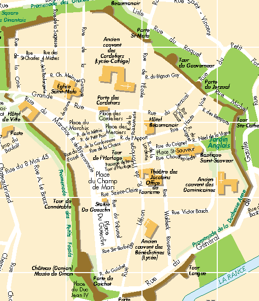 Simple Map of Dinan