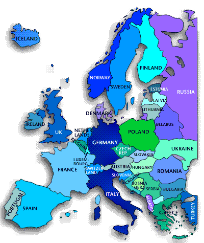 clickable map of Europe