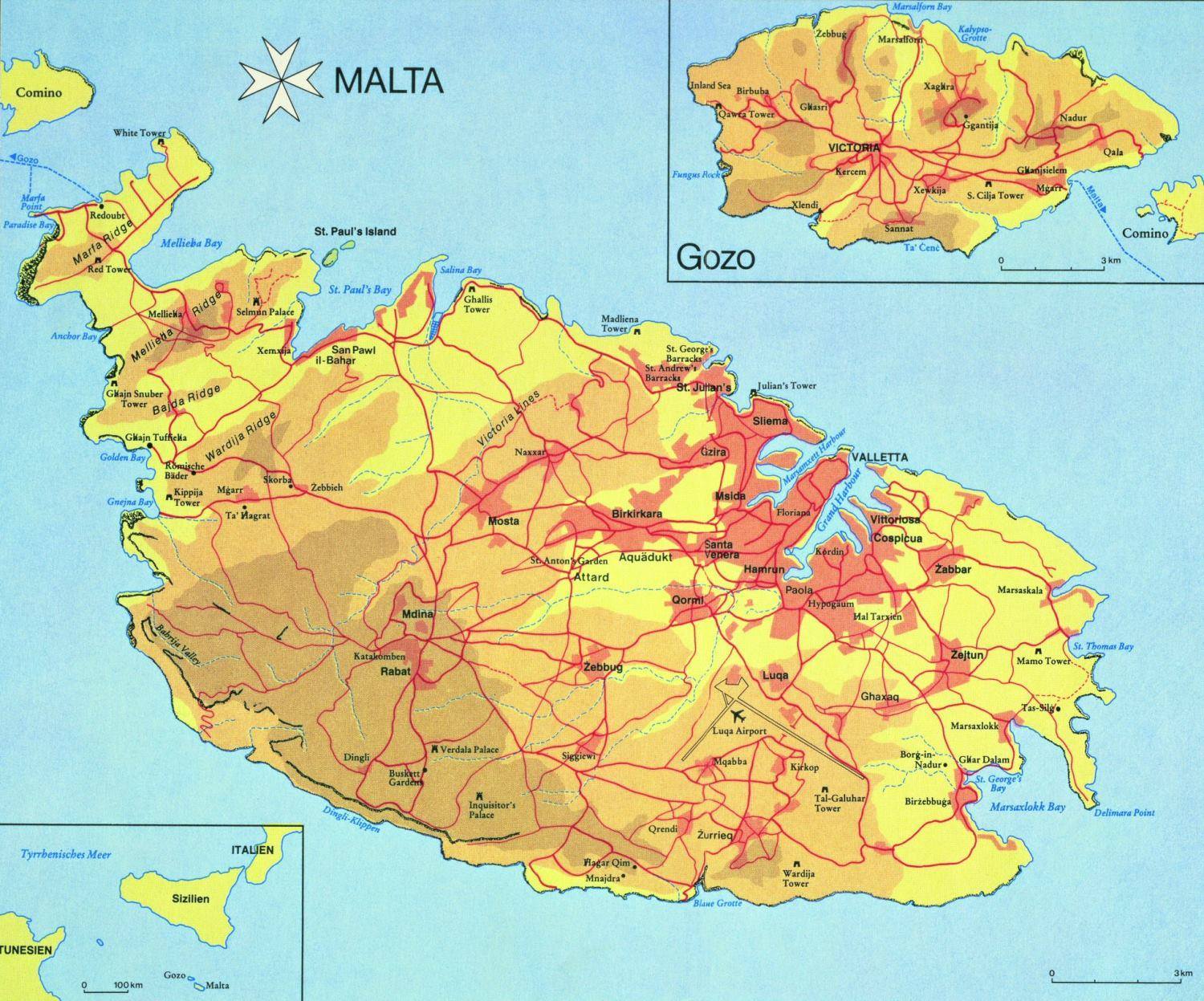 Cartina Geografica Di Malta Italiano Sommerkleider 2015
