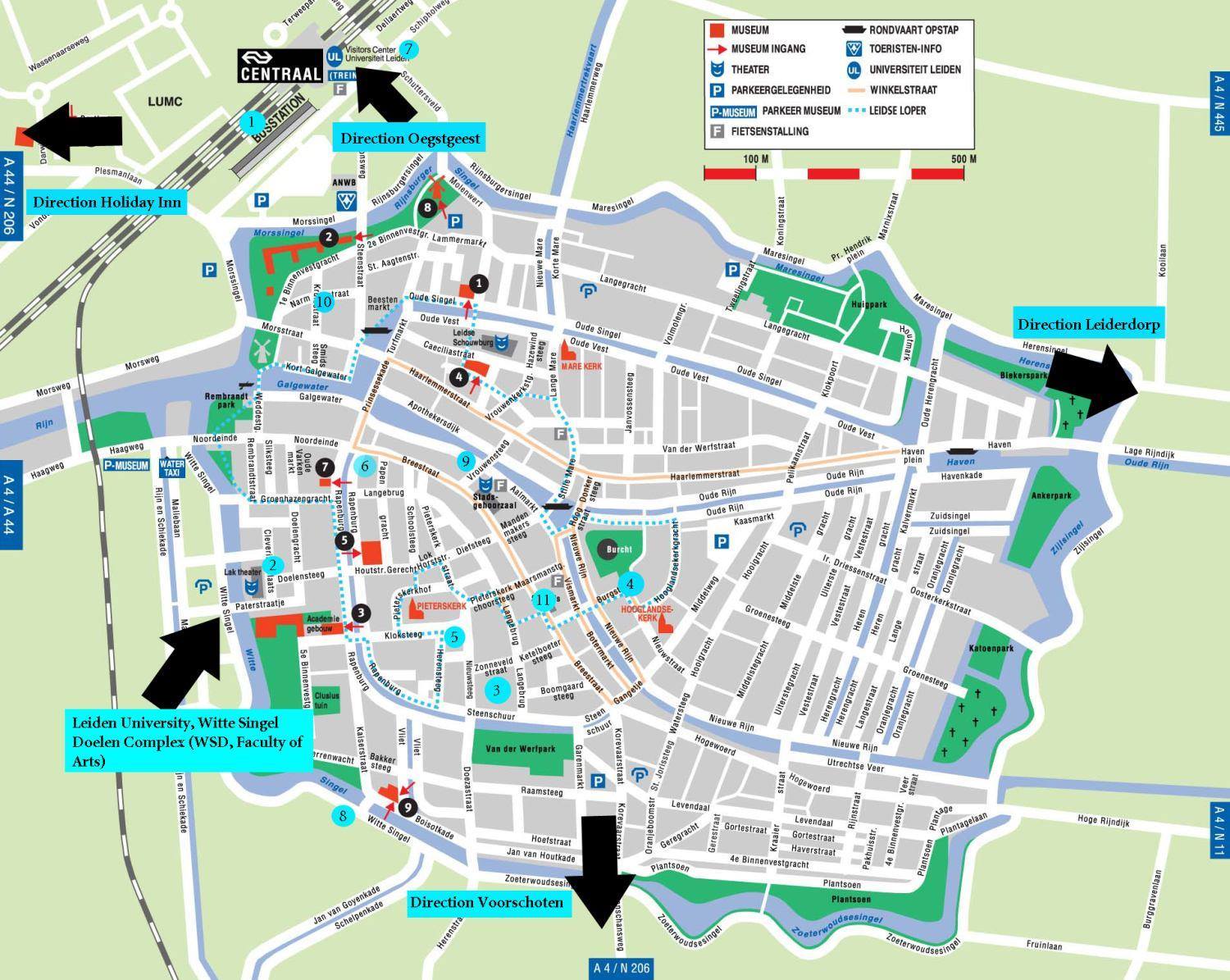 Karte von Leiden - Stadtplan Leiden