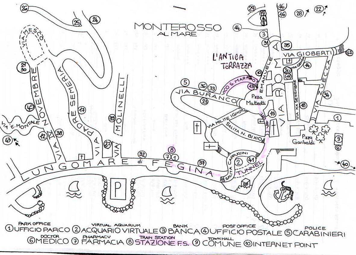 Mappa di Monterosso Cartina di monterosso