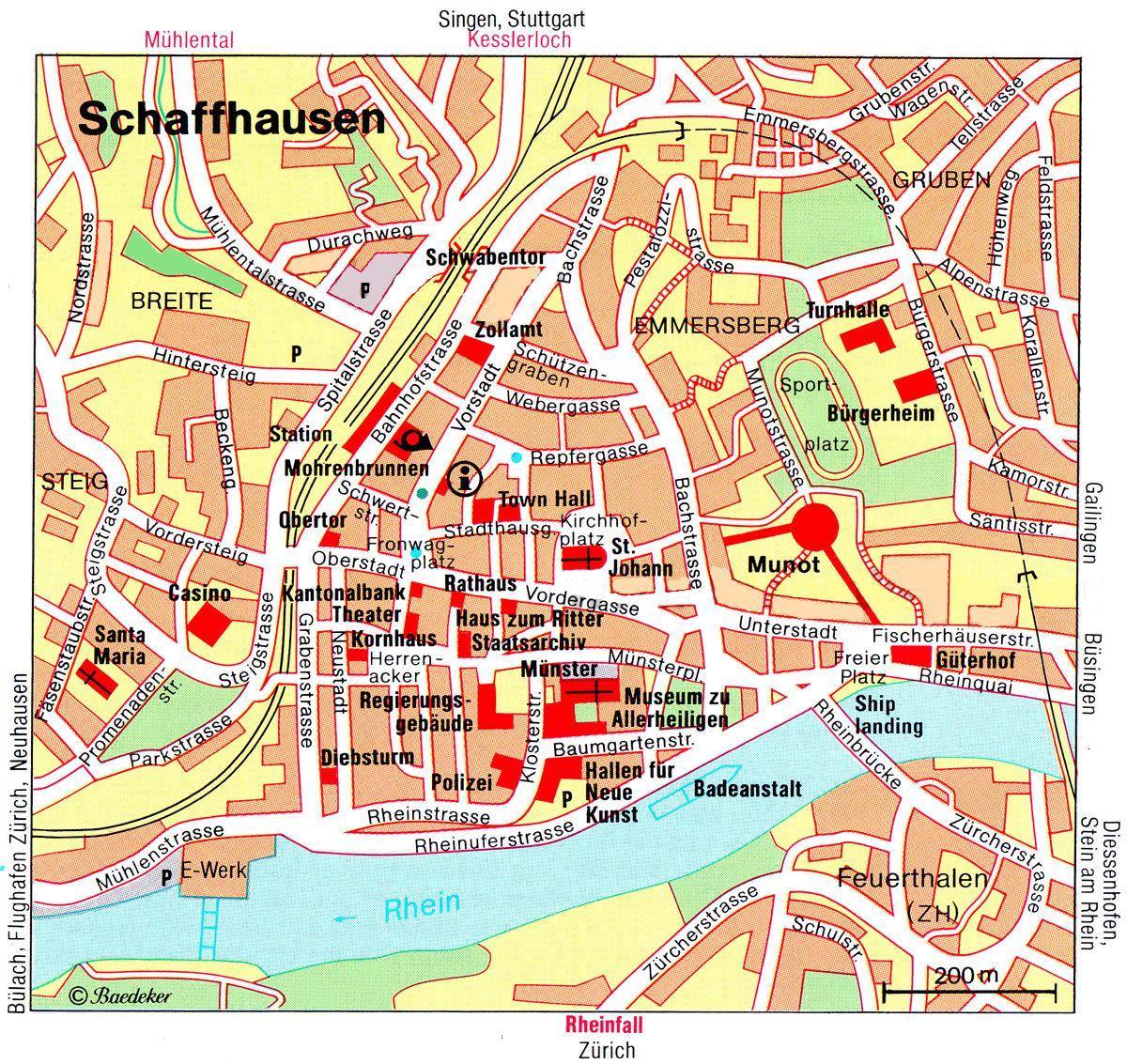 schaffhausen karte schaffhausen karte