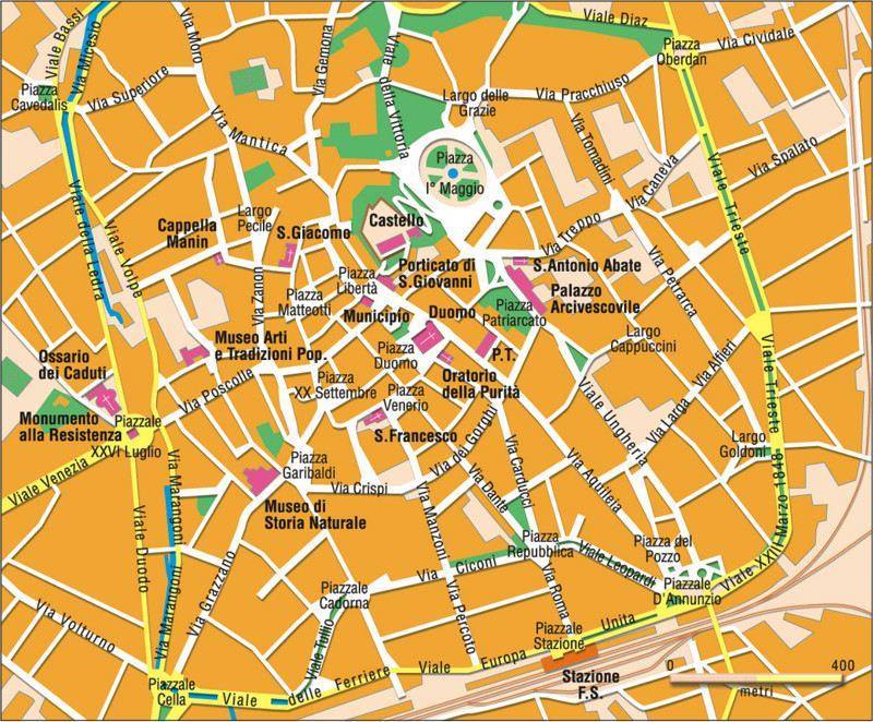 udine tourist map