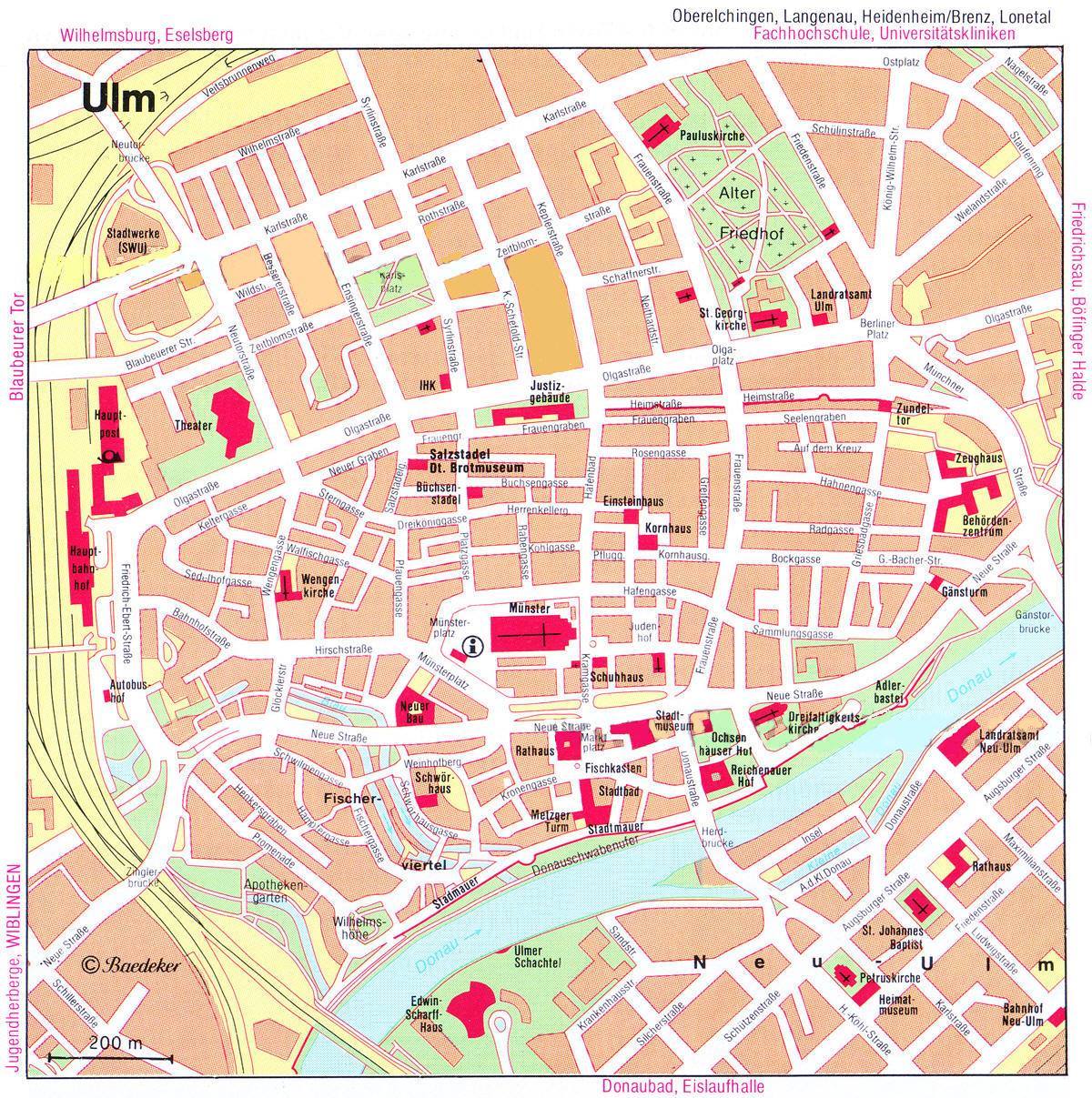 Karte von Ulm - Stadtplan Ulm