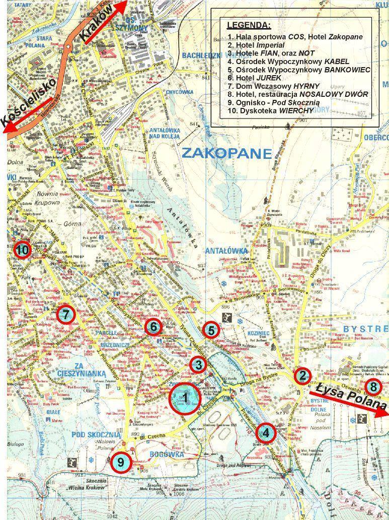Zakopane Mapa Turystyczna Mapa
