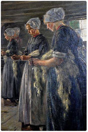 Max Liebermann - Flachsscheuer in Laren1887