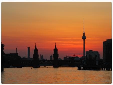 Panorama di Berlino al tramonto