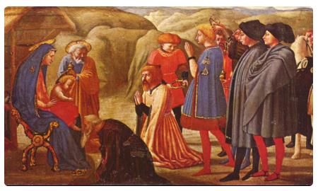 Particolare dell'Adorazione dei re magi - Oggi a Berlino
