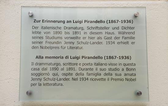 Targa su Pirandello a Bonn