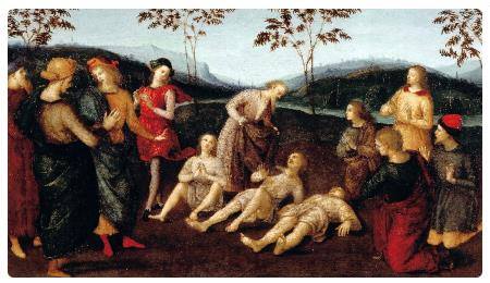 Raffaello - San Girolamo resuscita tre morti, 1502-1503