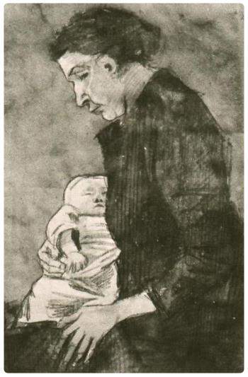 Sien Accudisce il Bambino - 1882 - Van Gogh