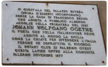 Targa a Goethe a Palermo